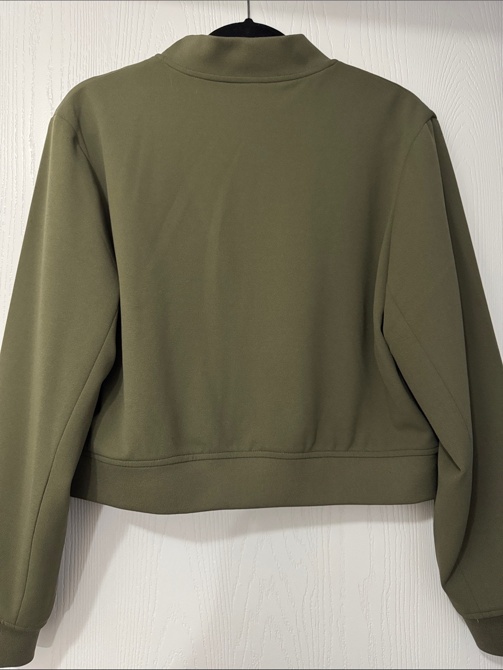 Express Olive Bomber Jacket with Silver Zip - Women's - Picture 2 of 2
